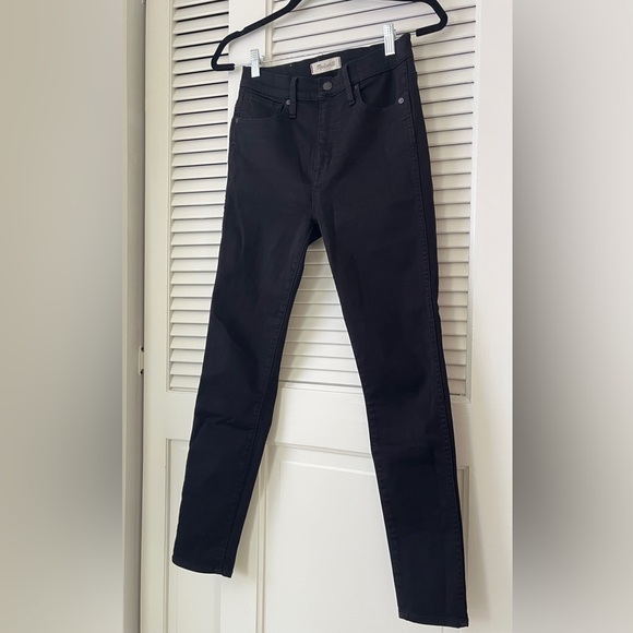 Madewell 10" High Rise Skinny Jeans Clean Hem Fall Classic | Solid Black | 27 - Picture 3 of 13